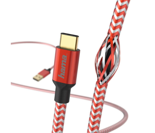 HAMA USB - USB-C 1,5M REFLECTED czerwony - 1382077 - zdjęcie 3
